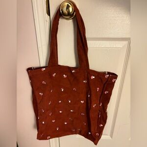 Urban Outfitters Mushroom corduroy tote bag